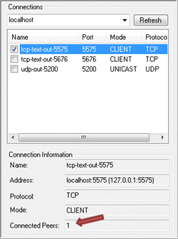 GeoEvent Logger connected peers GeoEvent Logger connected peers